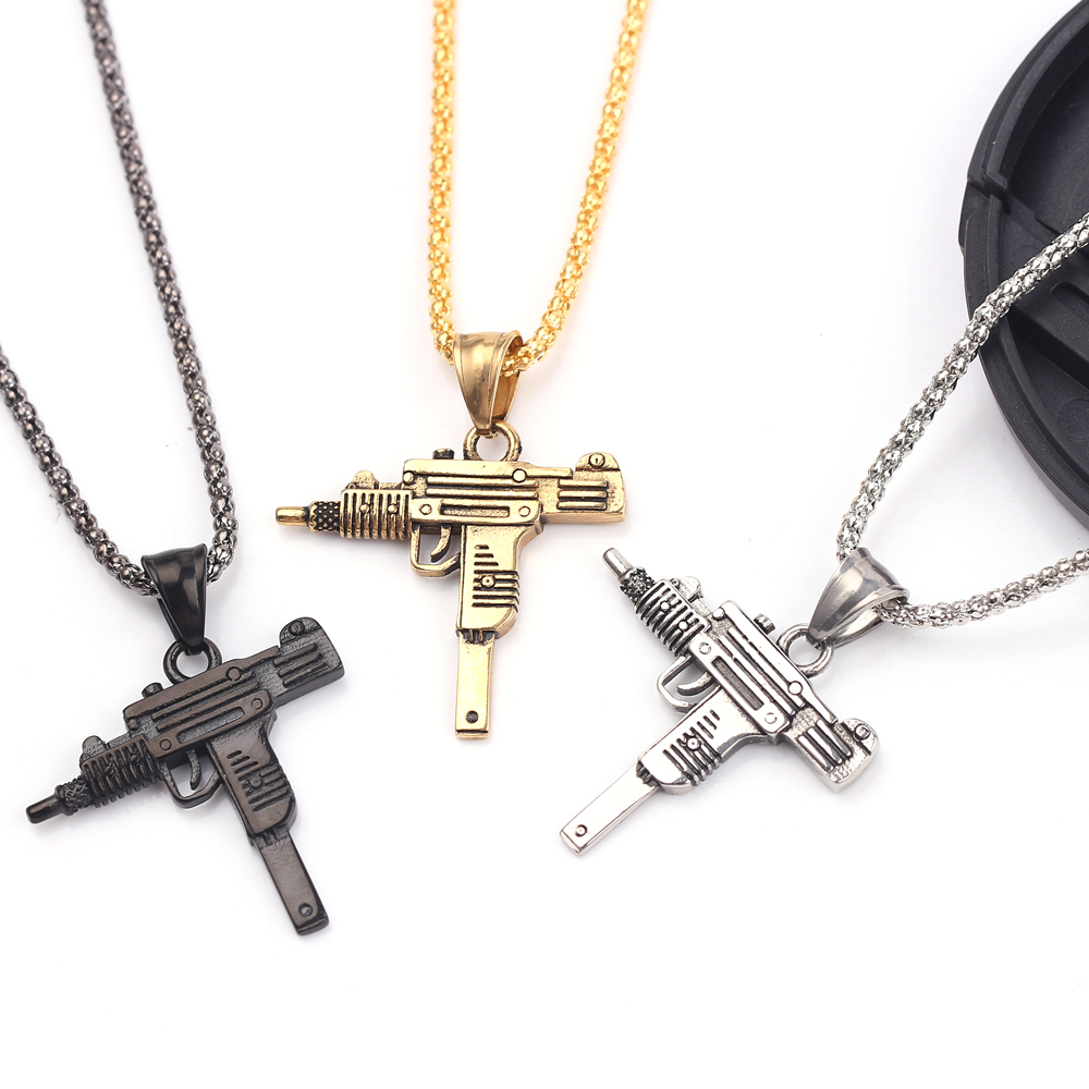 Men'S Fashion Accessories - Naszyjnik z zawieszką w kształcie pistoletu