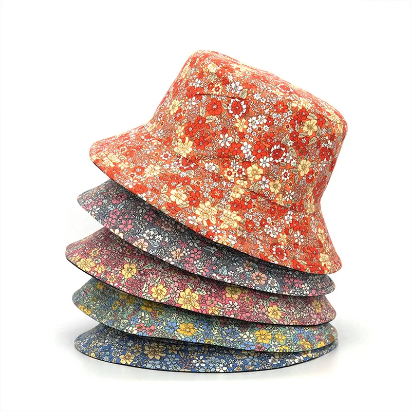 Mens Fashion Bucket Hat - Dwustronne kapelusze typu bucket z kwiatowym