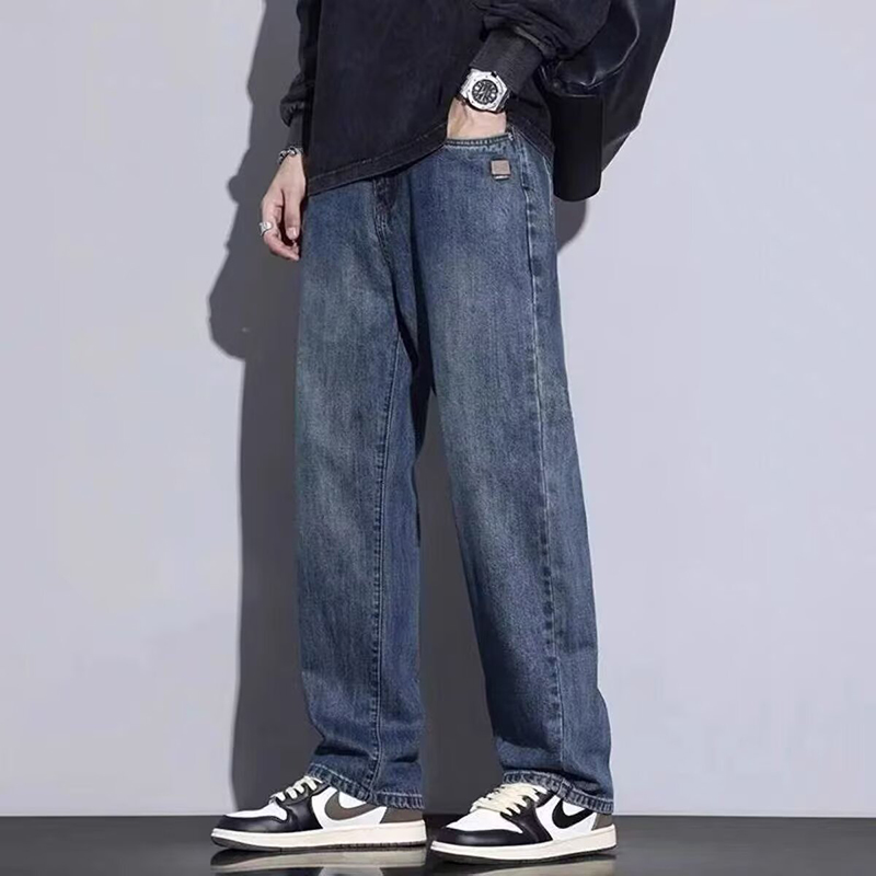 Men'S Fashion With Baggy Jeans - Wiosenno-jesienne męskie spodnie w stylu amerykańskim