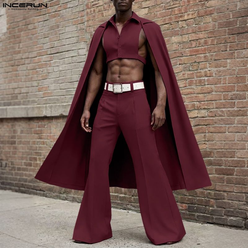 Men'S Fashion For 2026 - INCERUN Męskie Komplety Jednolite Kolory Kołnierzyk