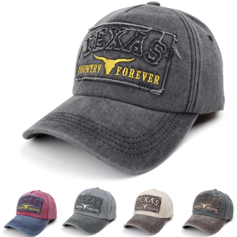 Men'S Fashion Websites - Koreańskie czapki baseballowe z efektem sprania,