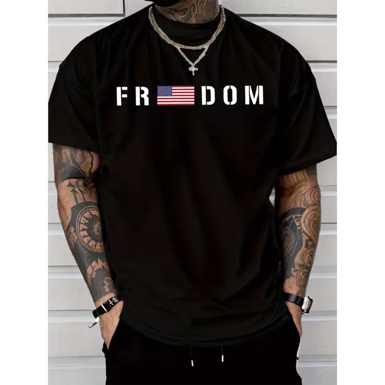 Mens Fashion Black Shirt - Zdjęcie produktu: męska koszulka z grafiką,