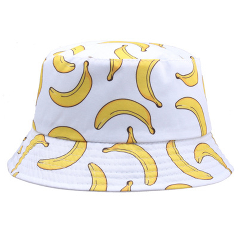 Mens Fashion Bucket Hat - Letnia wiosna cienki odcień nadruk bananowy