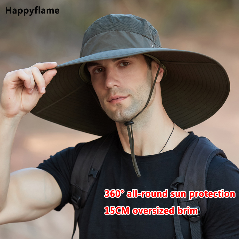 Mens Fashion Bucket Hat - Gorący męski 15CM duży kapelusz rybaka