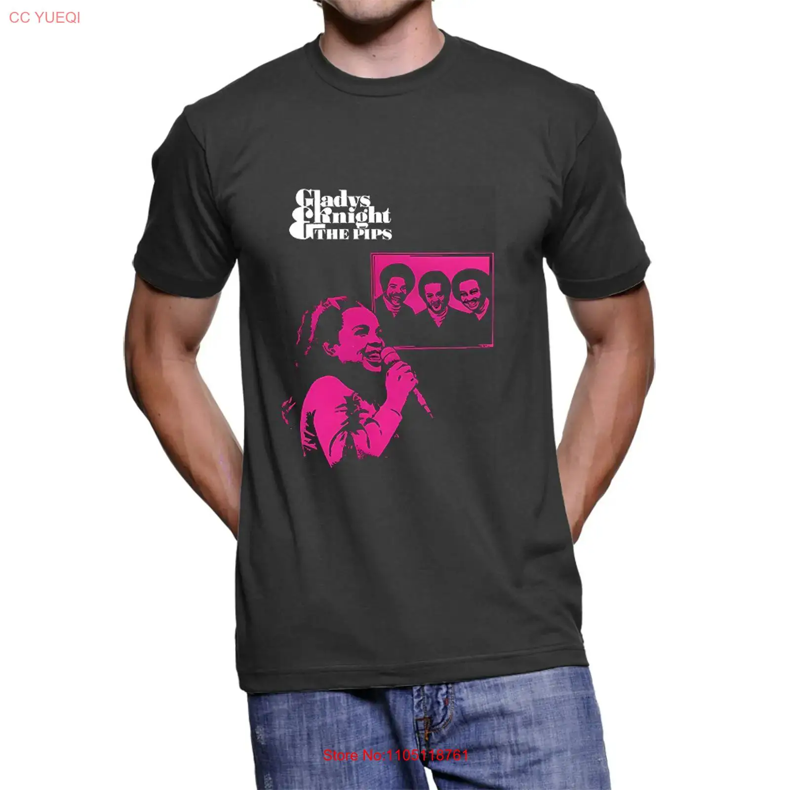 Mens Fashion Black Shirt - KOSZULKA GROUP Gladys Knight N the