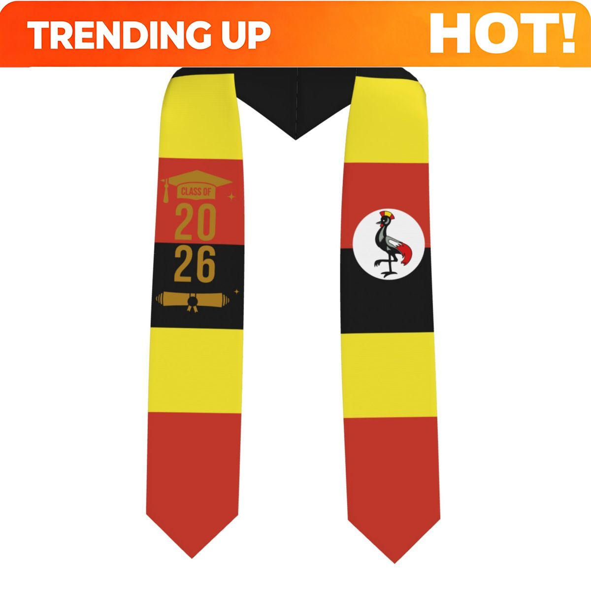 Men Fashion Uganda - Stuła/Szarfa na Ukończenie Szkoły z Flagą