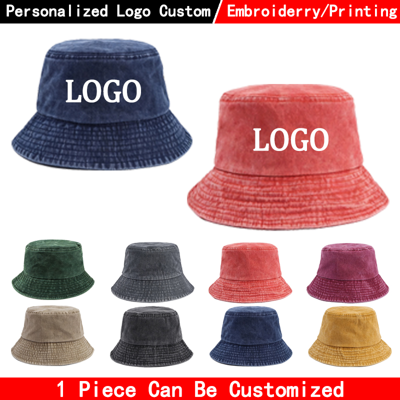 Mens Fashion Bucket Hat - Czapka typu bucket hat z denimu