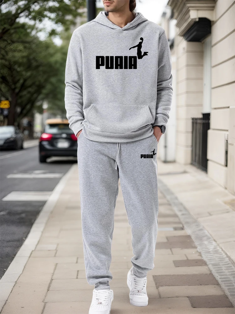 Mens Fashion Urban - Męski Zestaw/Bluza z Kapturem/Spodnie 2026 Jesień