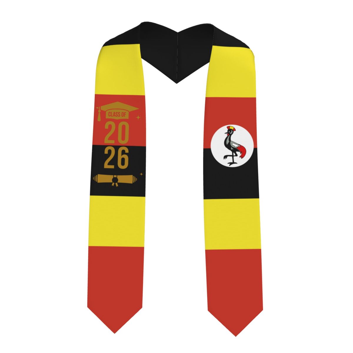 Men Fashion Uganda - Stuła/Szarfa na Ukończenie Szkoły z Flagą