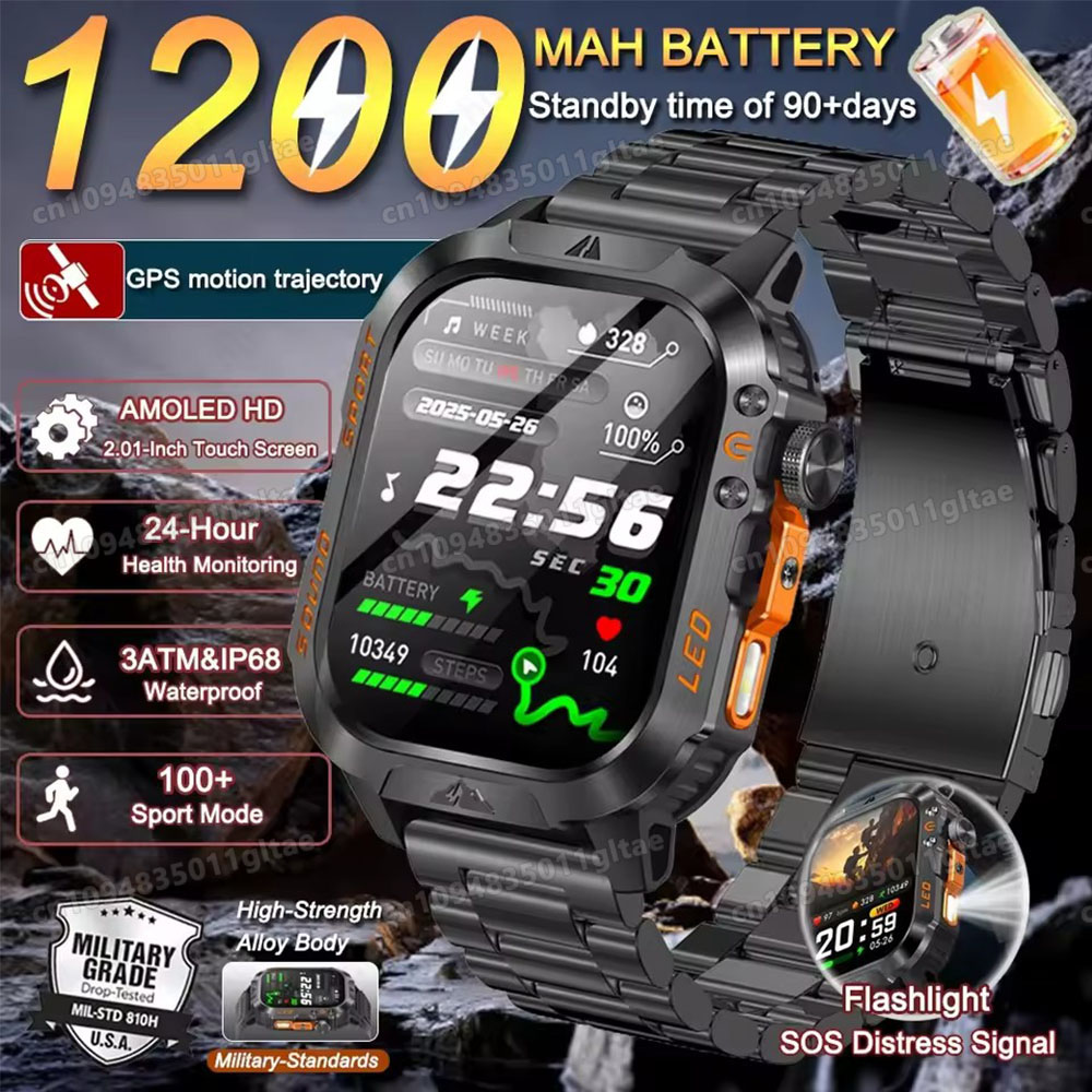 Men'S Fashion Week 2026 - Nowy wojskowy smartwatch męski 2026 IP67