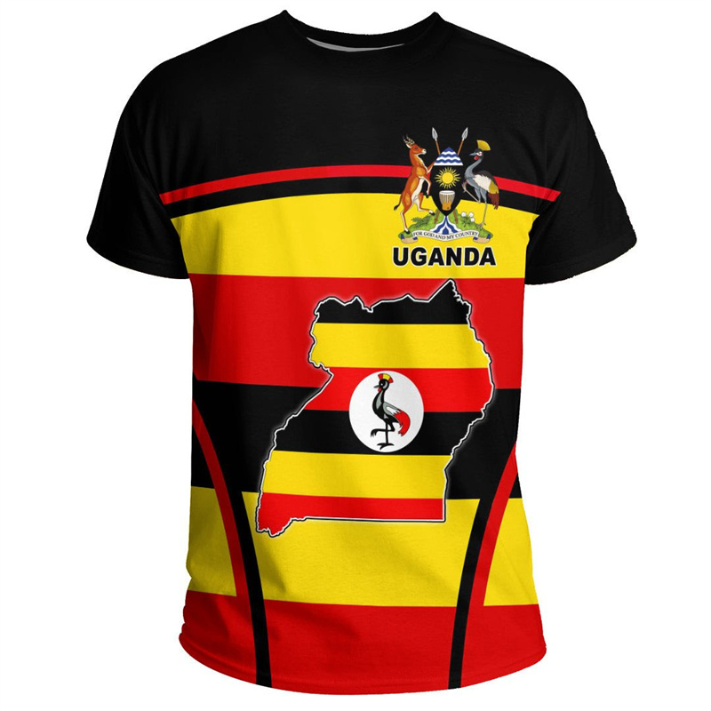 Men Fashion Uganda - Modna koszulka Uganda z nadrukiem 3D
