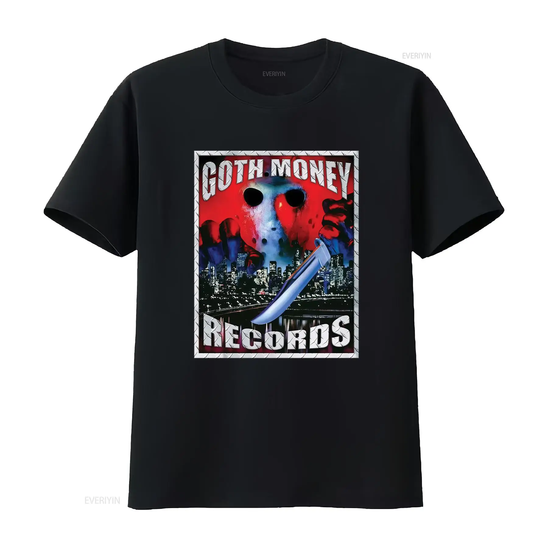 Mens Fashion Black Shirt - Koszulka Goth Money Records z logo