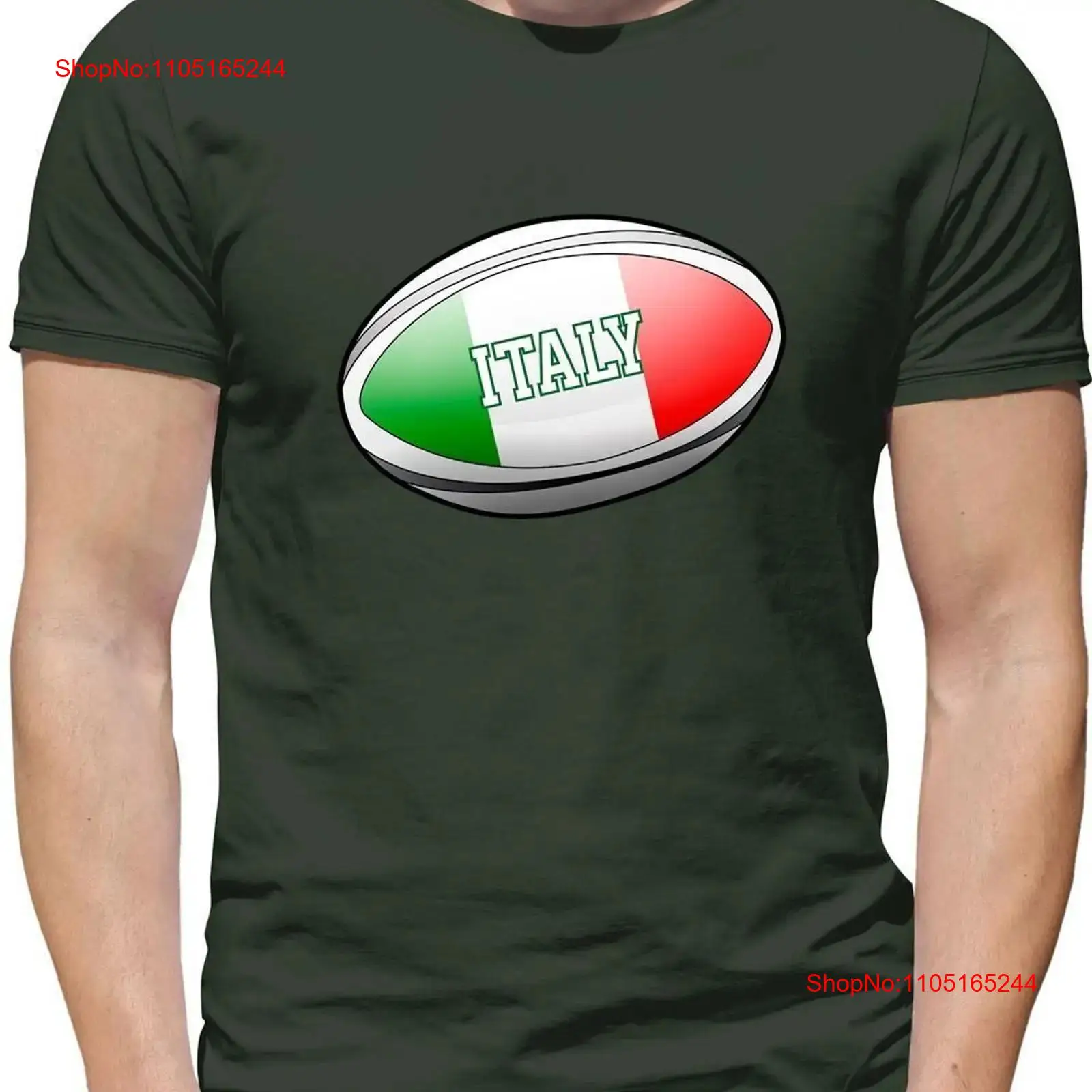Mens Fashion Rugby Shirts - Koszulka męska z flagą Włoch, piłka