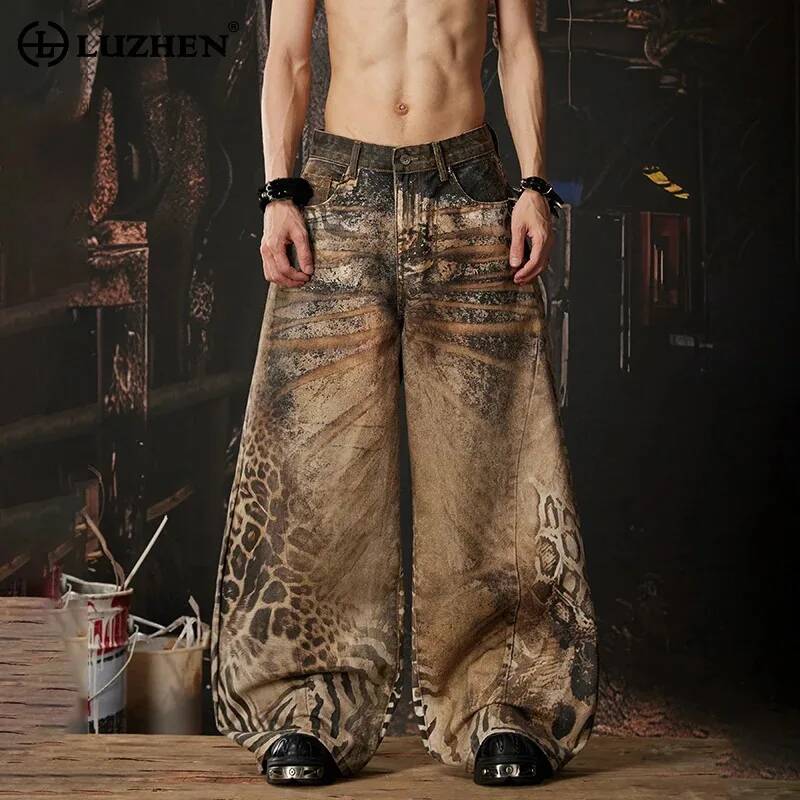 Men'S Fashion With Baggy Jeans - LUZHEN 2026 Nowe Oryginalne Jeansy Męskie
