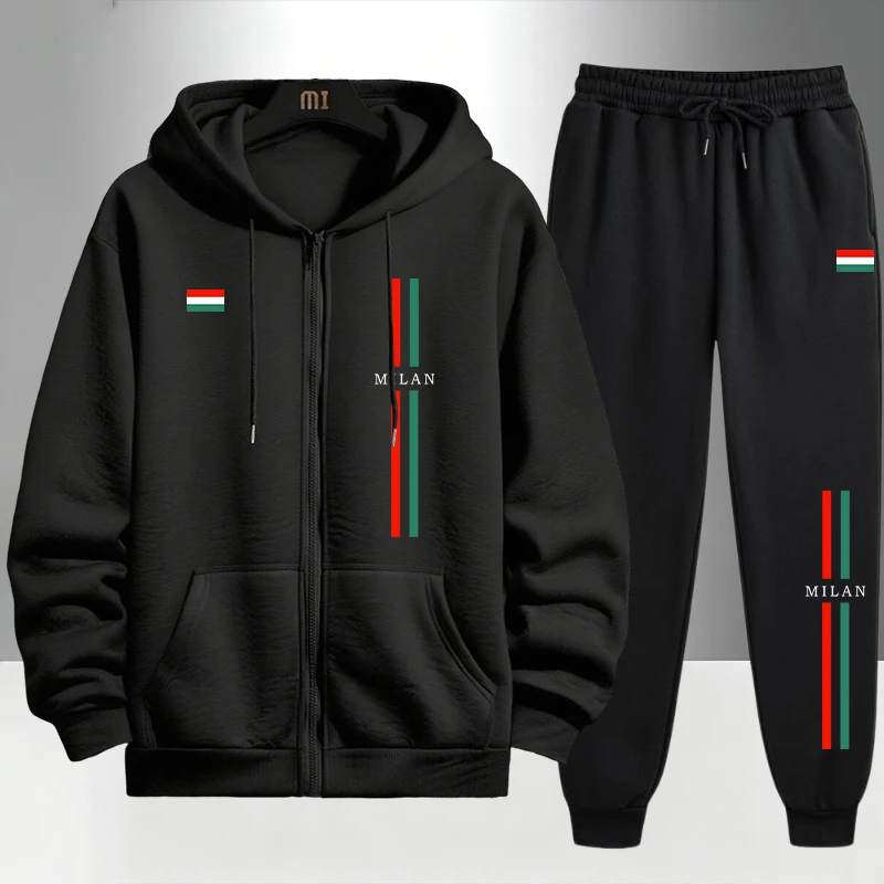 Mens Fashion Urban - Męski zestaw z nadrukiem Włochy 2026: