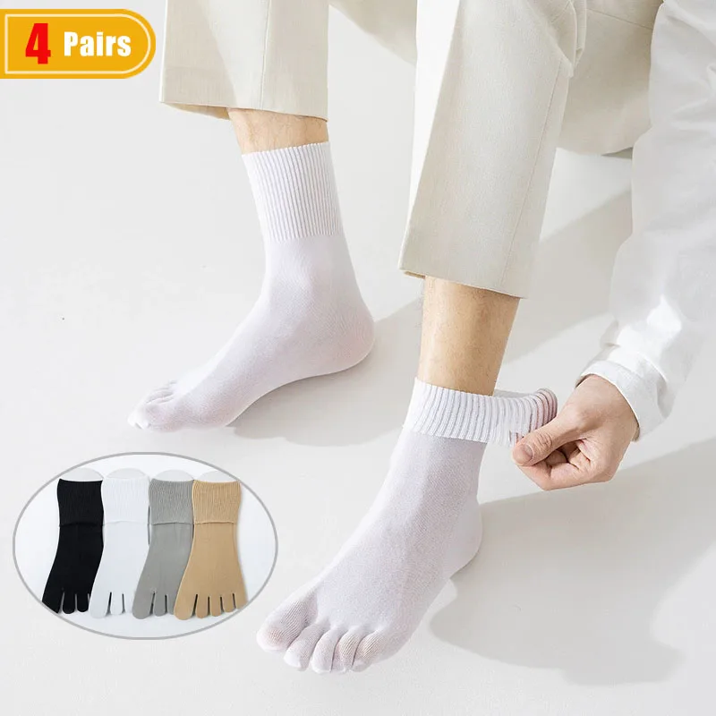 Socks Ankle Men - 4 Pary Letnich Cienkich Skarpet Pięciopalcowych