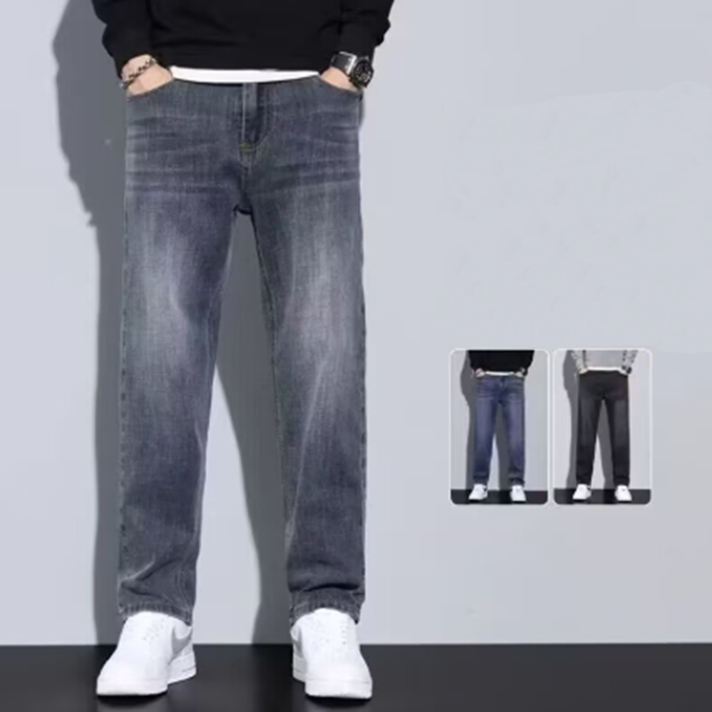 Men'S Fashion With Baggy Jeans - Męskie spodnie jeansowe z prostymi nogawkami,