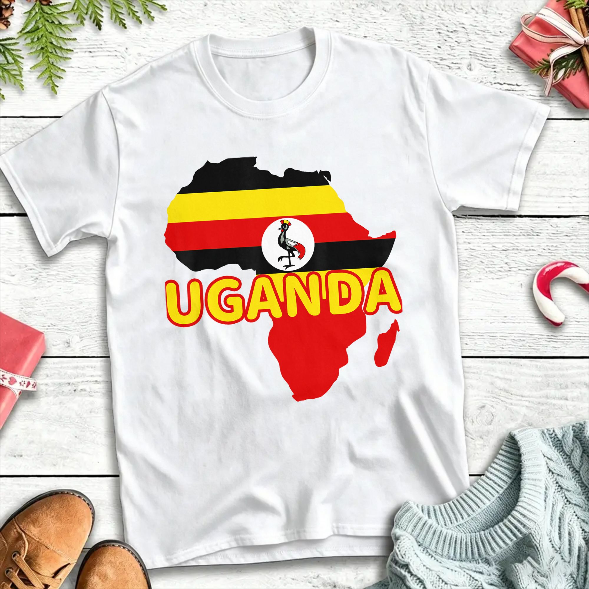 Men Fashion Uganda - Uganda Ugandska Duma Flaga Mapa Afryka