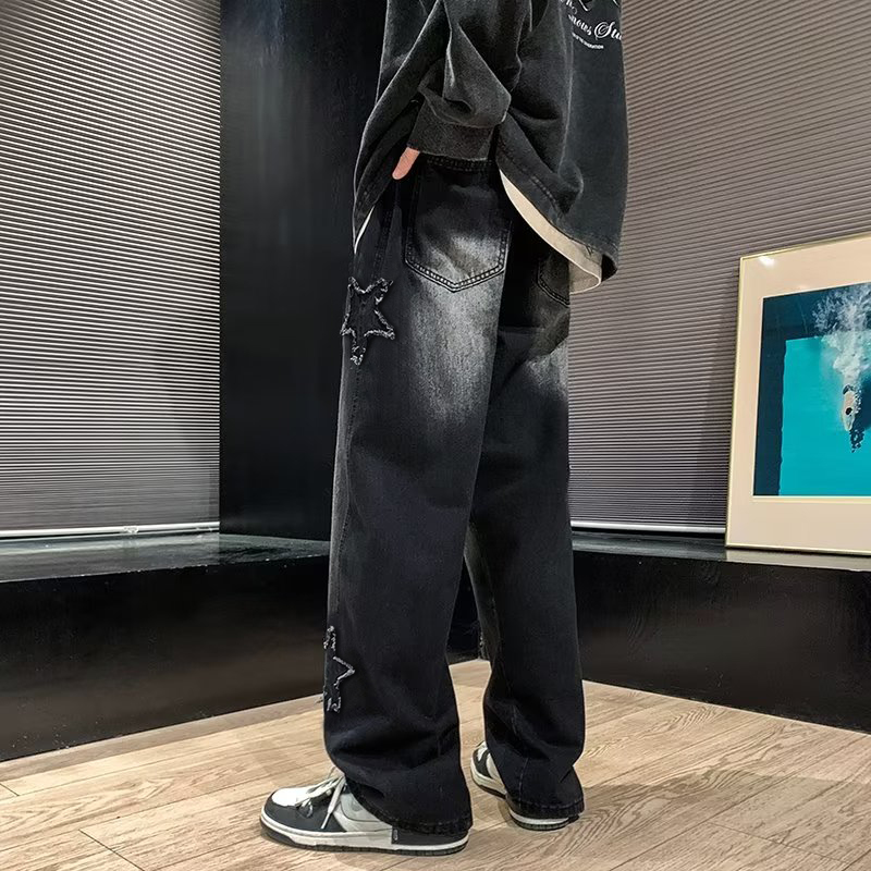 Nowe męskie haftowane gwiazdki – Men'S Fashion With Baggy Jeans recenzja i cena
