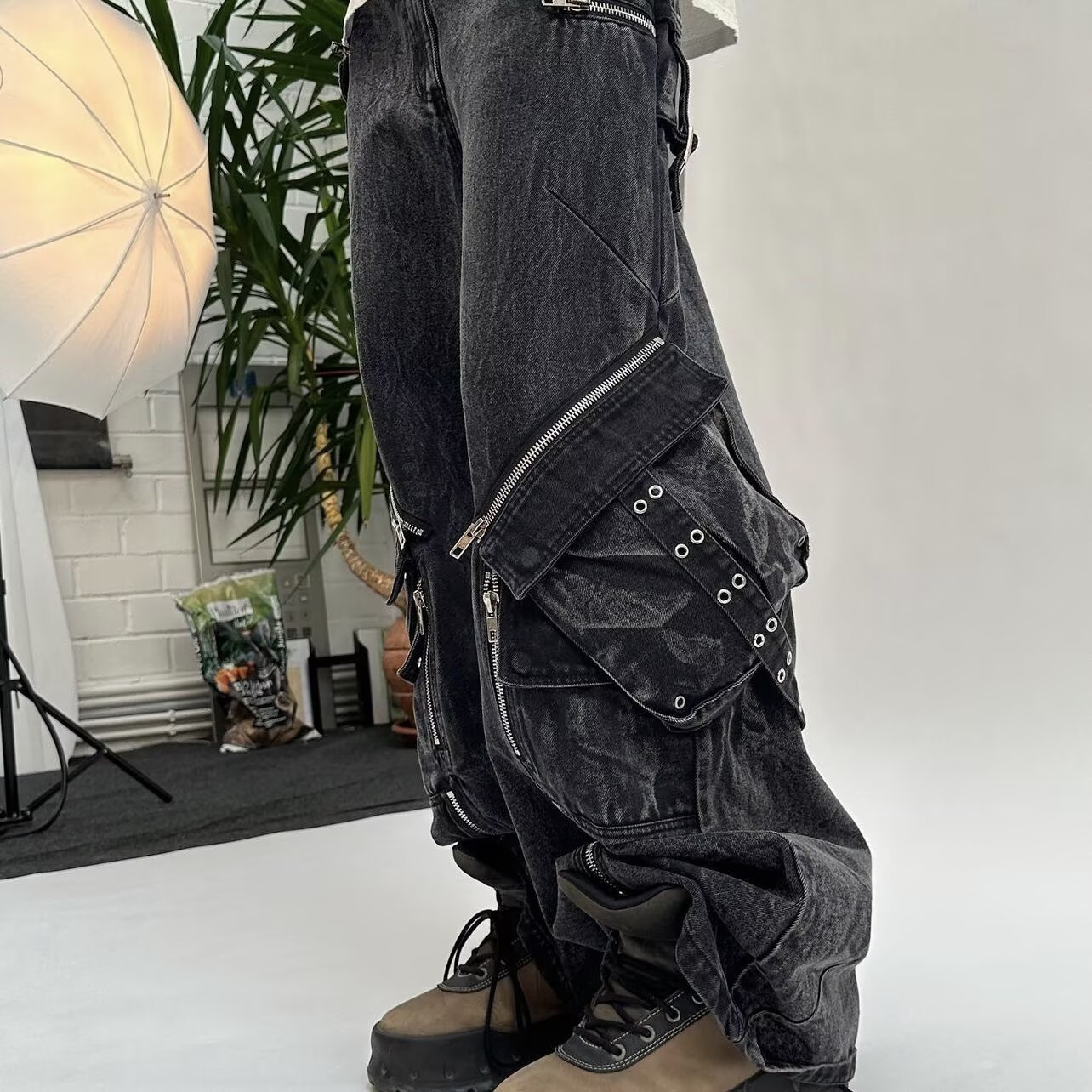 Czarne jeansy Y2K w stylu goty – Men'S Fashion With Baggy Jeans recenzja i cena