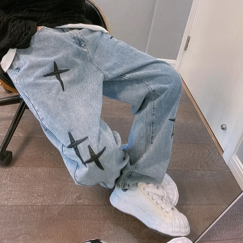 Dżinsy męskie spodnie Cargo z  – Men'S Fashion With Baggy Jeans recenzja i cena