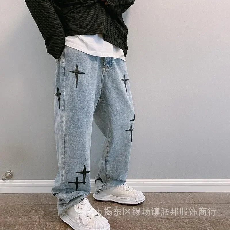 Dżinsy męskie spodnie Cargo z  – Men'S Fashion With Baggy Jeans recenzja i cena