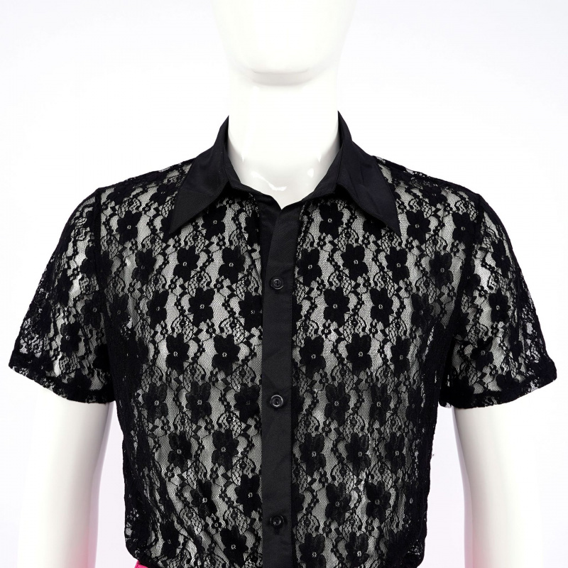 Kostium Elvisa Presleya z film – Mens Fashion Black Shirt recenzja i cena
